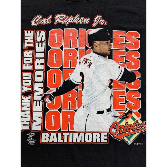 Vintage Baltimore Orioles Shirt Mens Large Cal Ripken MLB 2001 Black - Picture 4 of 6